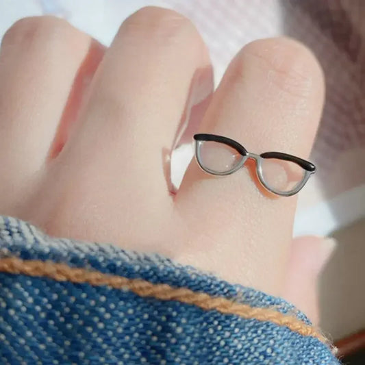 Fashion Cute Small Funny Open Mini Eyewear Finger Rings Jewelry Ring