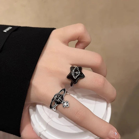 Fashion Pentagram Geometric Irregular Star Shape Rings Jewelry Accessories Gifts Ring