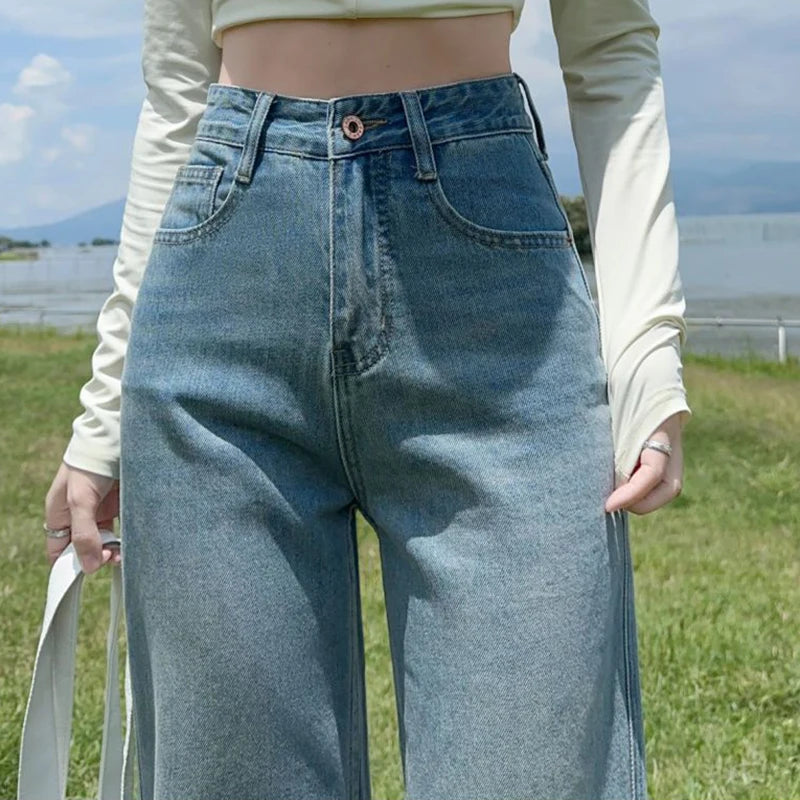 Loose Straight High Stretch Fashion Denim Jeans