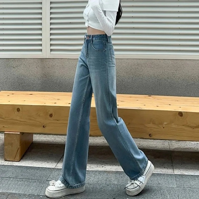 Loose High Waist Straight Fashion Denim Jeans